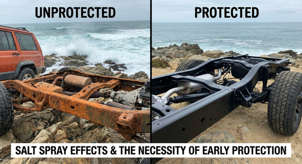 釣り車 塩害 下回り 防錆塗装 頻度