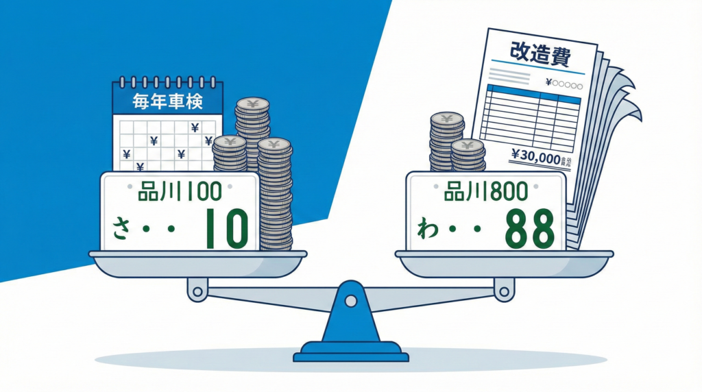 ハイエース 1ナンバー 8ナンバー 維持費