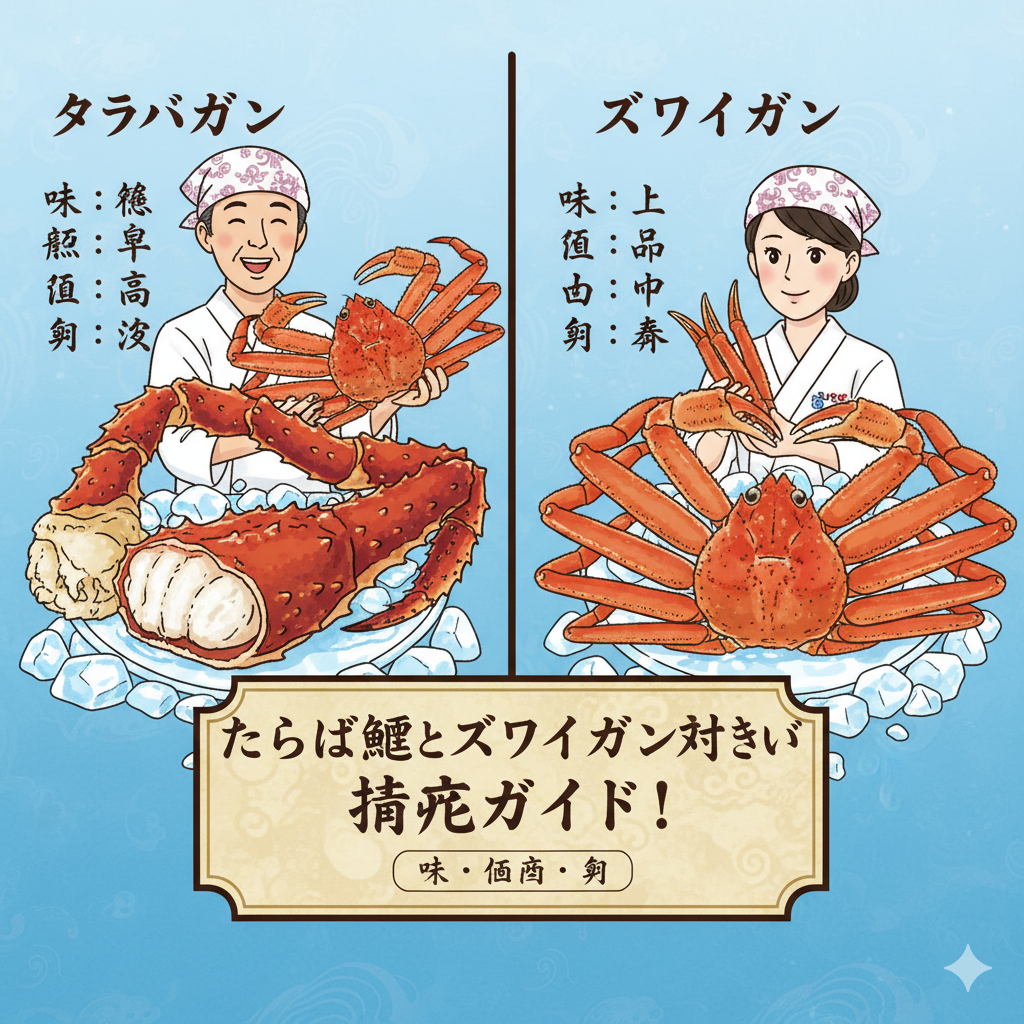 たらば蟹とズワイガニの違い徹底ガイド！味・値段・旬
